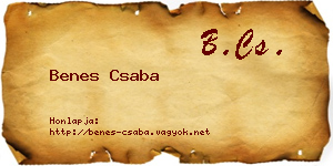Benes Csaba névjegykártya