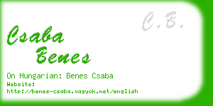 csaba benes business card